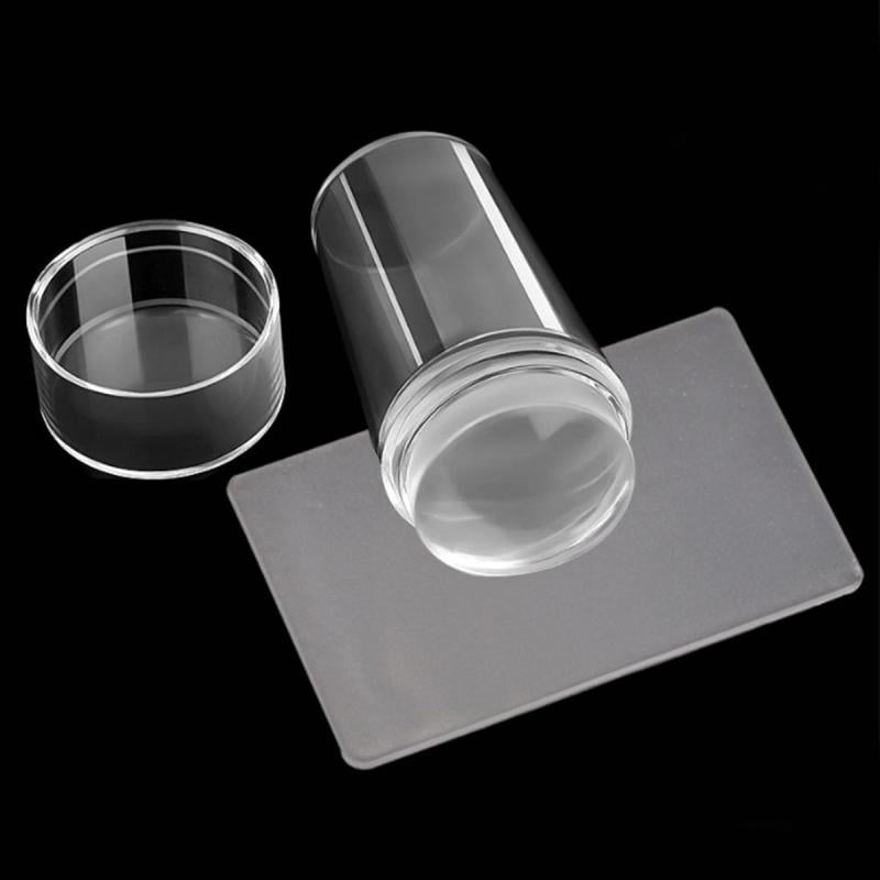 French Tip Nail Art Kit with Silicone Stamper and Scraper