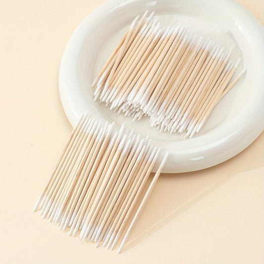 200 Double Head Microblading Cotton Swabs Disposable Precision Wood Sticks