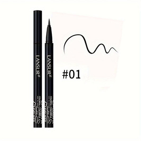 Long Lasting Liquid Eyeliner Purple Red Easy Apply Smooth Pen