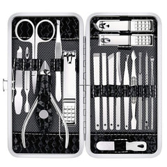 Manicure Pedicure Kit 18 Pieces Stainless Steel Professional Grooming Nail Care