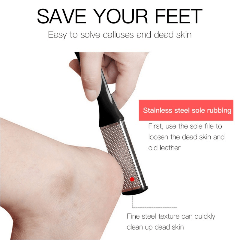 Stainless Steel Foot File Callus Remover with Plastic Handle