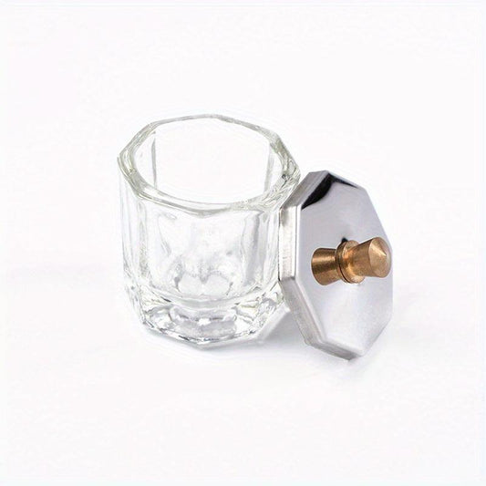 Clear Acrylic Liquid Powder Dish Bowl Cup with Steel Lid