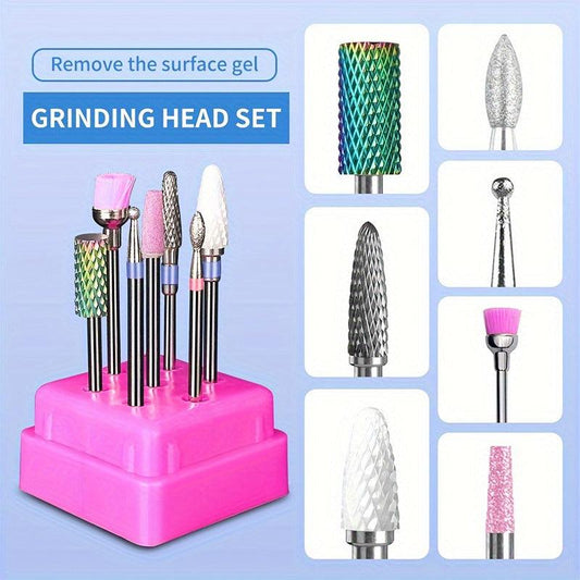7pcs Nail Grinding Polishing Dead Skin Removal Nail Sanding Head