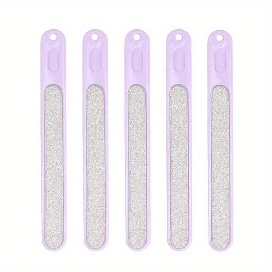 5 Pcs Stainless Steel Metal Nail File w/ Plastic Handle Grooming Tool