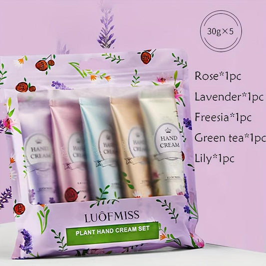Plant Hand Cream Set for Dry Hands and Feet, Natural Scented Moisturizer