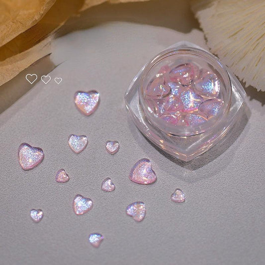Aurora Love Heart Nail Art 3D Rhinestones Sticker