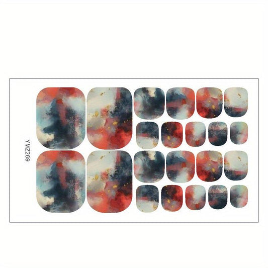 Marbled Starry Sky Toe Nail Stickers Lace Stickers Adhesive Foil Stickers