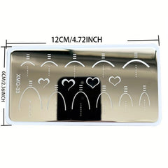 Heart Curve French Stamping Image Plate Manicure DIY Stamp Plate