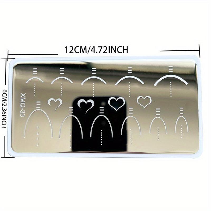 Heart Curve French Stamping Image Plate Manicure DIY Stamp Plate