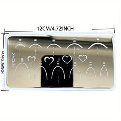 Heart Curve French Stamping Image Plate Manicure DIY Stamp Plate