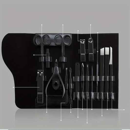 Stainless Steel Manicure Clippers Set Ear Spoon Nail File Pedicure Tool