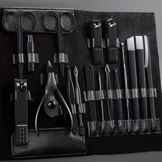 Stainless Steel Manicure Clippers Set Ear Spoon Nail File Pedicure Tool
