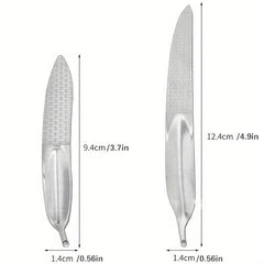Stainless Steel Double sided Nail File Feather Manicure Nail File Nail Tool