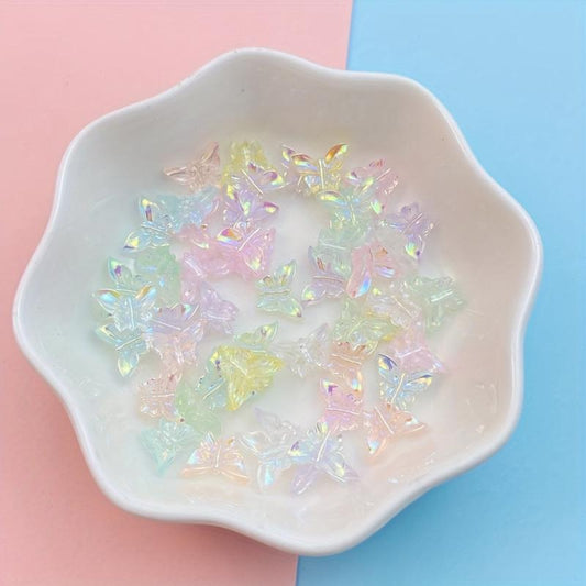 100pcs Colorful Butterfly Nail Art Charms for DIY Nail Art Decoration