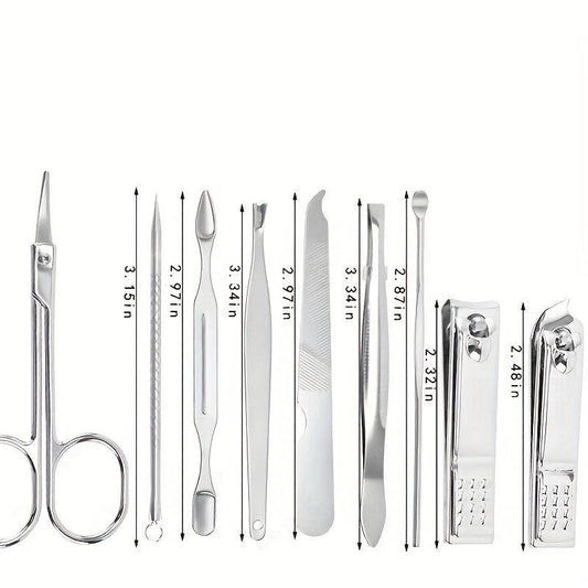 9 Pcs Nail Clippers Set Professional Grooming Kit for Adult Nail Care