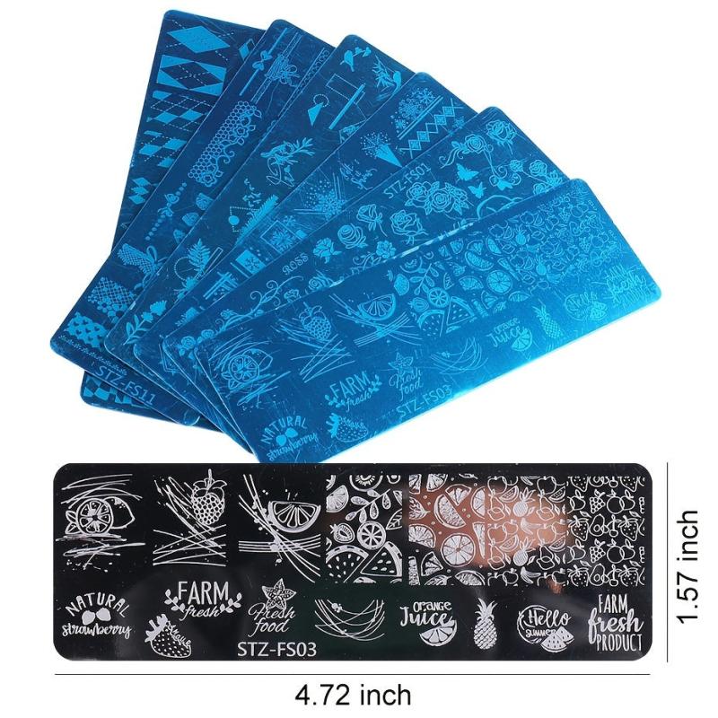 Stainless Steel Stamping Plate with Flower Rose Patterns