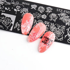 Stainless Steel Stamping Plate with Flower Rose Patterns