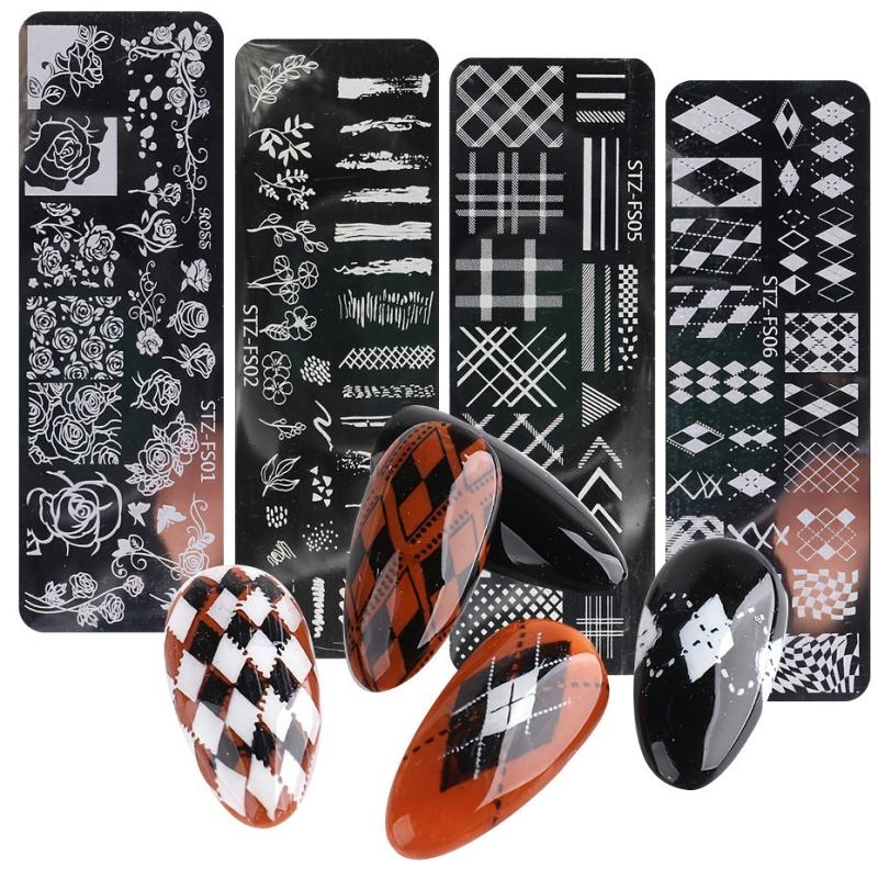 Stainless Steel Stamping Plate with Flower Rose Patterns