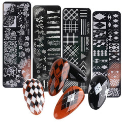 Stainless Steel Stamping Plate with Flower Rose Patterns