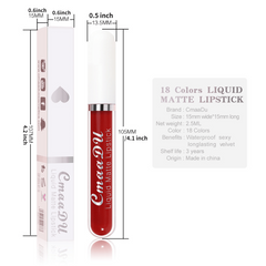 Long Lasting Matte Lipstick in 18 Shades Waterproof