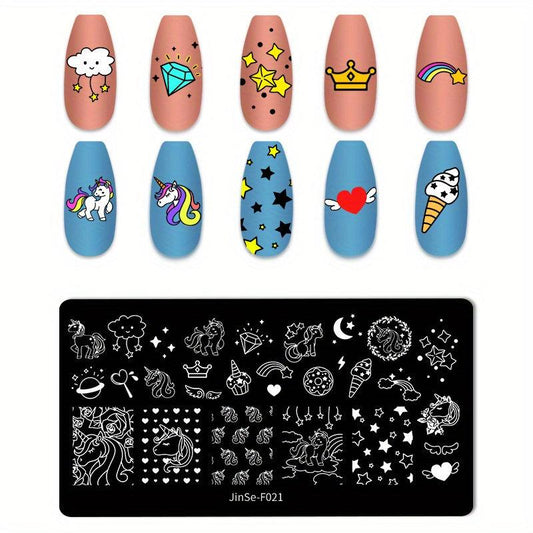 Animal Flower Unicorn Nail Stamping Plates Nail Art Decoration