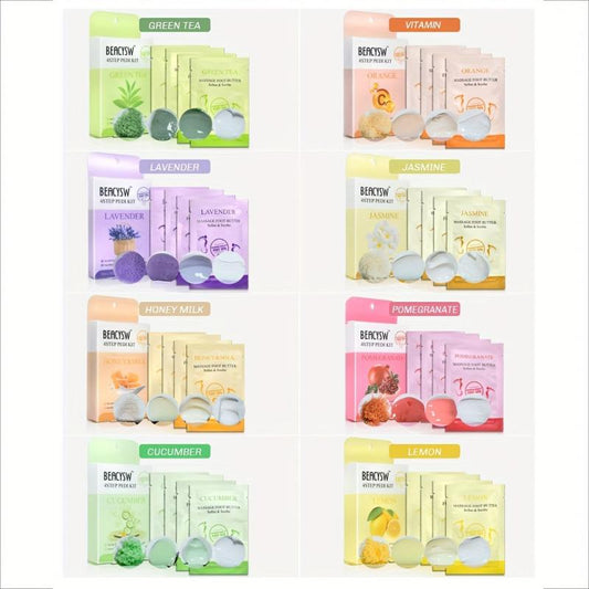 4 Step Pedicure Kit Foot Soak Salt For Dry Feet Foot Spa Kit