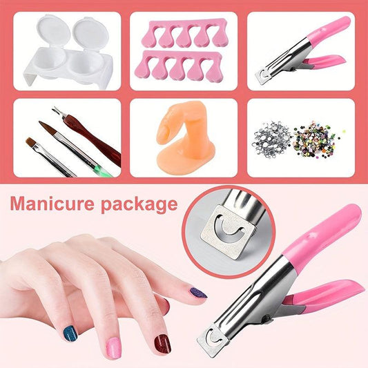 Acrylic Nail Kit with Glitter Powder and Nail Art Tips for Perfect Manicures