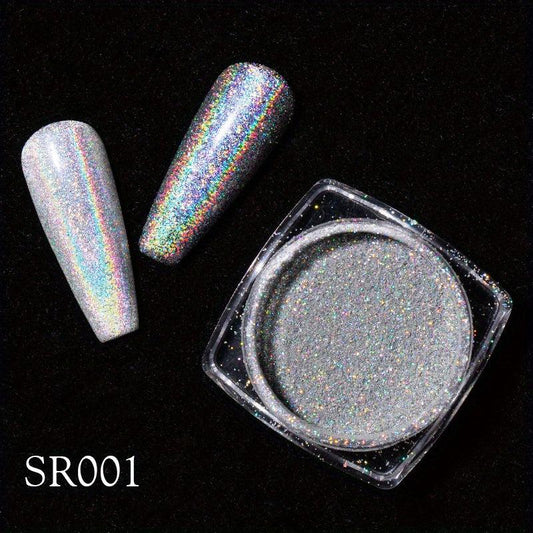 Holographic Nail Powder for DIY Nail Art - Create Magical Mirror Effect