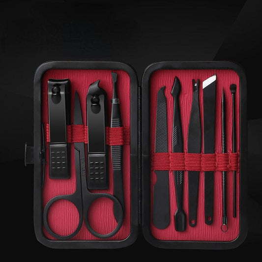 10-Piece Manicure and Pedicure Grooming Kit with Tools and Scissors