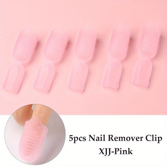 5 Pcs Reusable Nail Polish Remover Clips Set