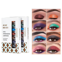 8pcs Pearly Eyeshadow Pen High Pigmented Long Lasting Waterproof Smudge Proof