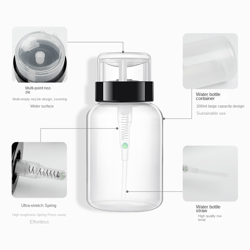 Nail Polish & Makeup Remover Pump Dispenser Bottles Kit