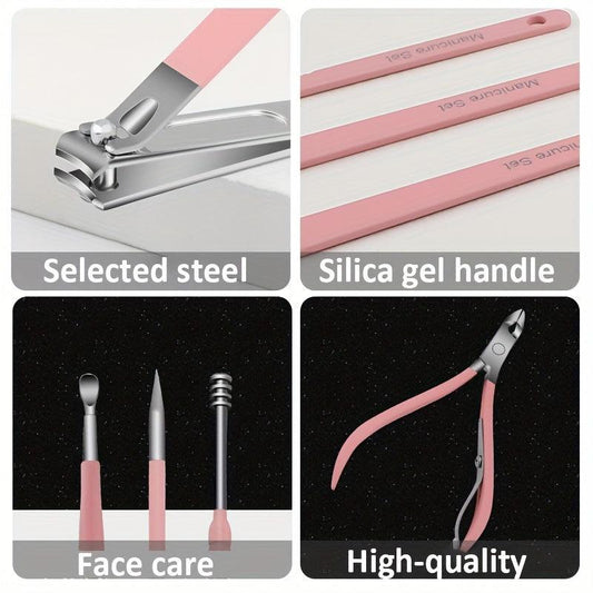 Stainless Steel Nail Clippers Pedicure Kit with Portable Bag