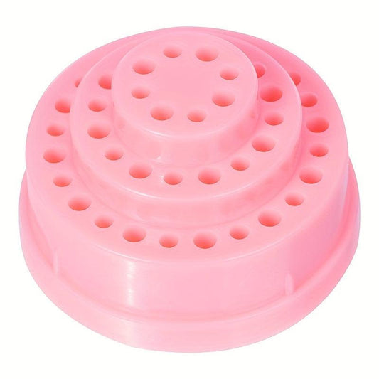 Nail Art Drill Bit Holder 48 Holes Acrylic Cover Box Exhibition Stand Displayer