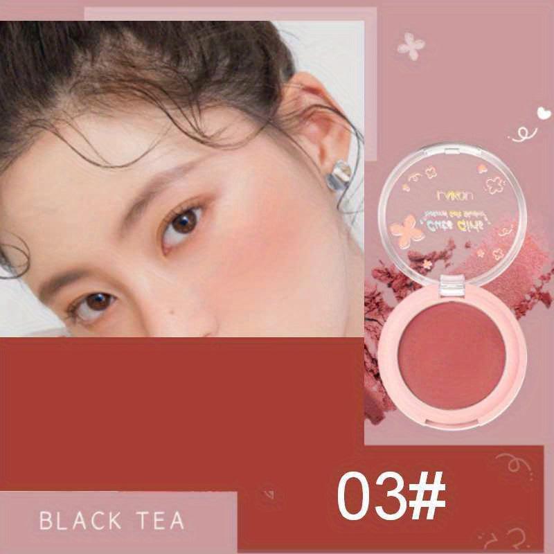 Mineral Powder Blush Palette Long Lasting Cheek Tint for Peachy Red Glow