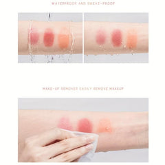 Mineral Powder Blush Palette Long Lasting Cheek Tint for Peachy Red Glow
