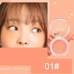 Mineral Powder Blush Palette Long Lasting Cheek Tint for Peachy Red Glow