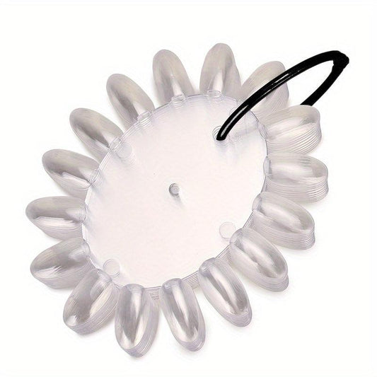 180 Oval False Nail Tips Card Clear Natural Nail Display Stand