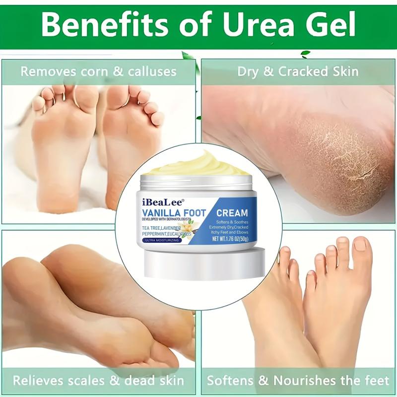 Vanilla Foot Cream For Dry Skin - Callus Remover Intense Moisturizer