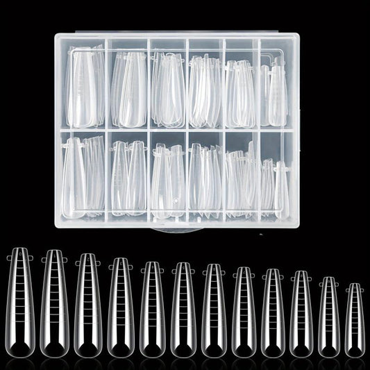 120pcs XXL Coffin Gel Nail Molds for Long Acrylic Extensions