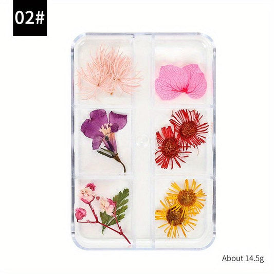 Japanese Nail Dried Flower Set 3D Flowers Full Of Star Petals DIY Nail Art