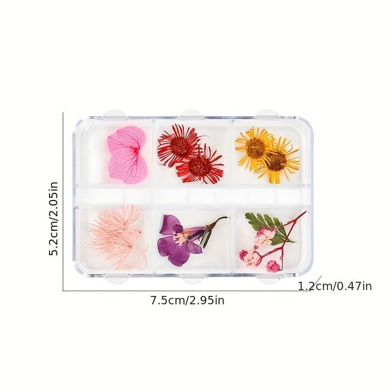 Japanese Nail Dried Flower Set 3D Flowers Full Of Star Petals DIY Nail Art