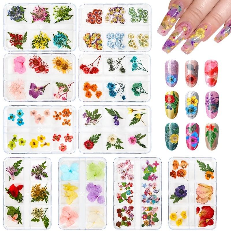 Japanese Nail Dried Flower Set 3D Flowers Full Of Star Petals DIY Nail Art