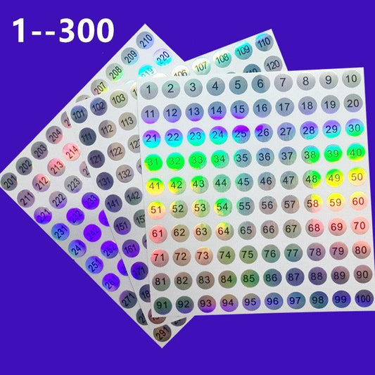 3 Waterproof Nail Polish Gel Varnish Sticker Label 1-300 Numbering System