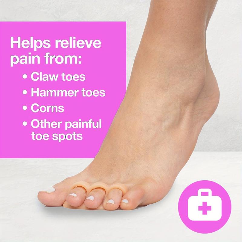 Gel Toe Straighteners With Separator Loops - Realign Bent Toes - Beige