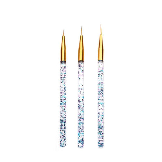 3 Pcs Acrylic Pull Line Pens Nail DIY Drawing Painting Striping Tools