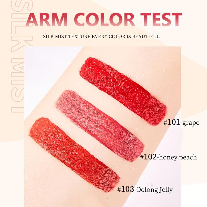 3 Pcs Ice Cube Silky Mist Lip Glaze Long Lasting Waterproof Lipstick