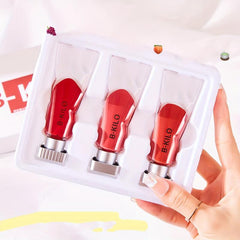 3 Pcs Ice Cube Silky Mist Lip Glaze Long Lasting Waterproof Lipstick