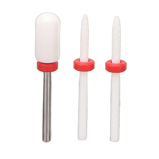 10pcs Ceramic Nail Grinding Heads Set with Storage Box for Manicure Nail File