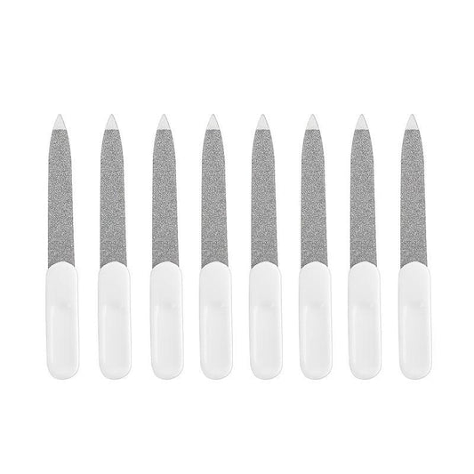 8 pcs Stainless Steel Double Sided Nail Files for Professional Manicures
